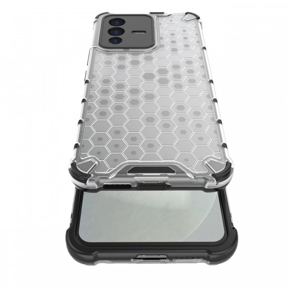 Honeycomb fodral pansarfodral med en gelram Vivo V23 5G svart