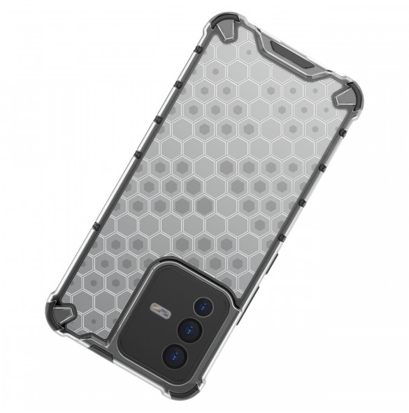 Honeycomb fodral pansarfodral med en gelram Vivo V23 5G svart