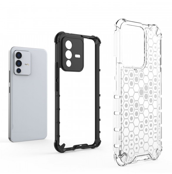 Honeycomb fodral pansarfodral med en gelram Vivo V23 5G svart