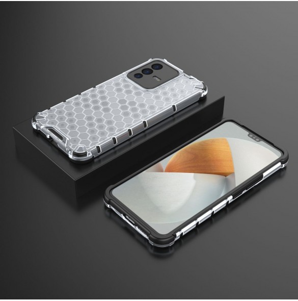Honeycomb fodral pansarfodral med en gelram för Vivo V23 5G transparent