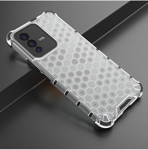 Honeycomb fodral pansarfodral med en gelram för Vivo V23 5G transparent