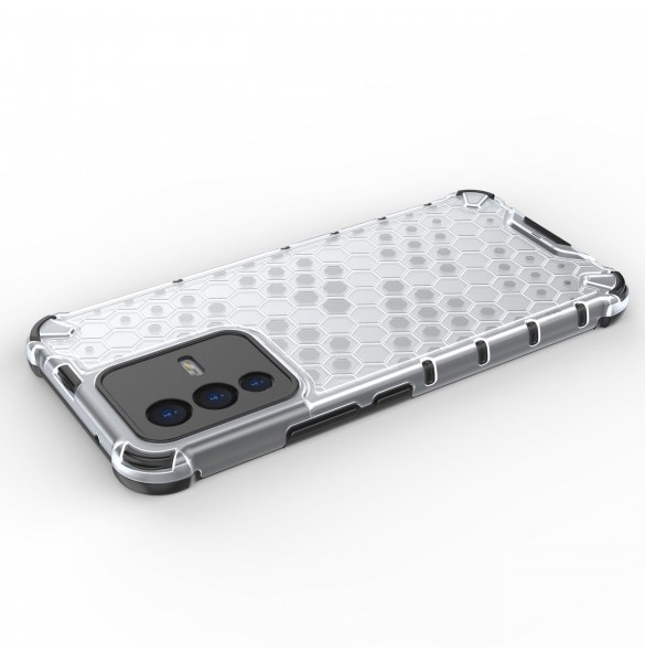 Honeycomb fodral pansarfodral med en gelram för Vivo V23 5G transparent