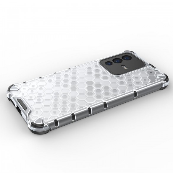Honeycomb fodral pansarfodral med en gelram för Vivo V23 5G transparent
