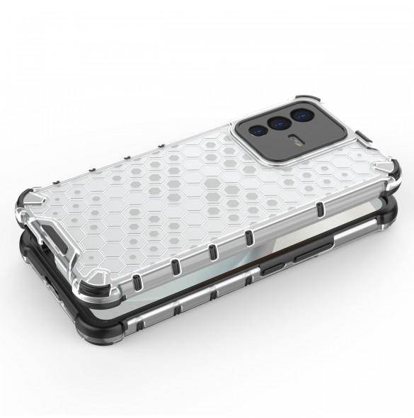 Honeycomb fodral pansarfodral med en gelram för Vivo V23 5G transparent