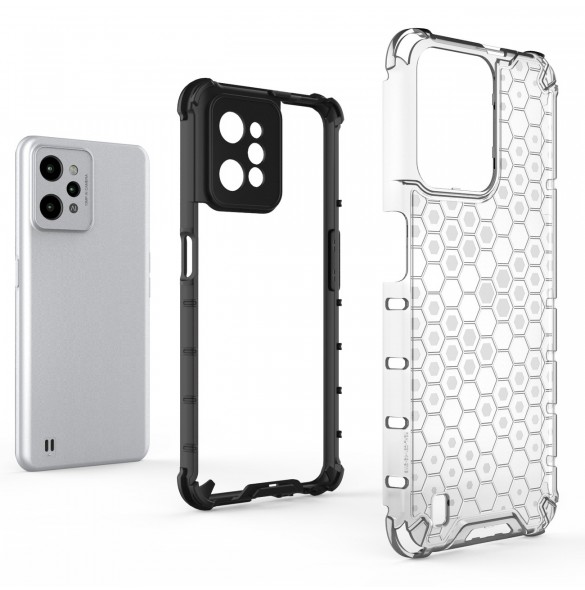 Honeycomb fodral pansarfodral med en gelram Realme C31 transparent