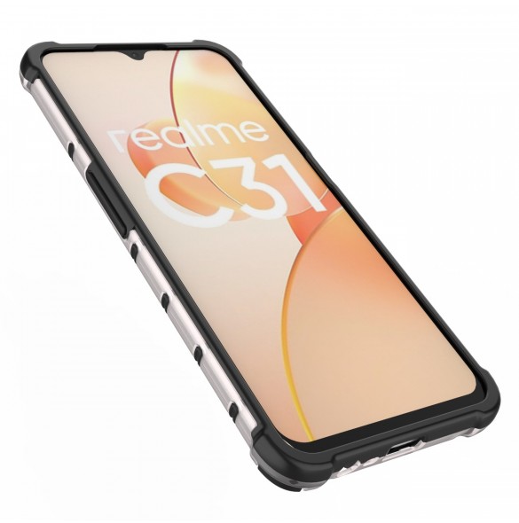 Honeycomb fodral pansarfodral med en gelram Realme C31 transparent