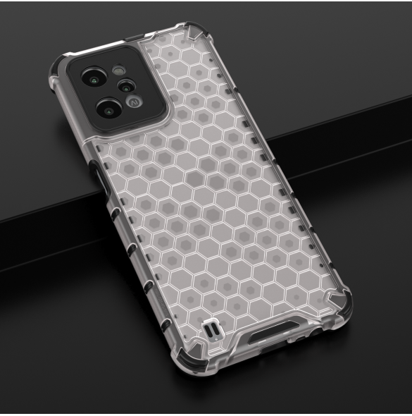 Honeycomb fodral pansarfodral med en gelram Realme C31 transparent