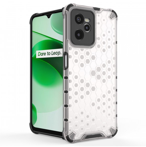 Honeycomb fodral pansarfodral med en gelram Realme C35 transparent