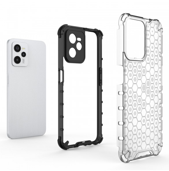 Honeycomb fodral pansarfodral med en gelram Realme C35 transparent