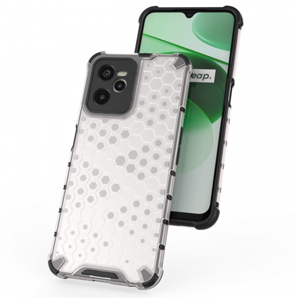 Honeycomb fodral pansarfodral med en gelram Realme C35 transparent