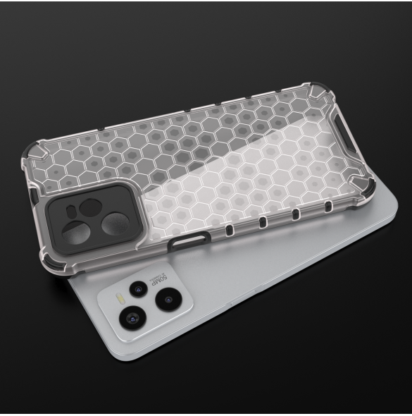 Honeycomb fodral pansarfodral med en gelram Realme C35 transparent