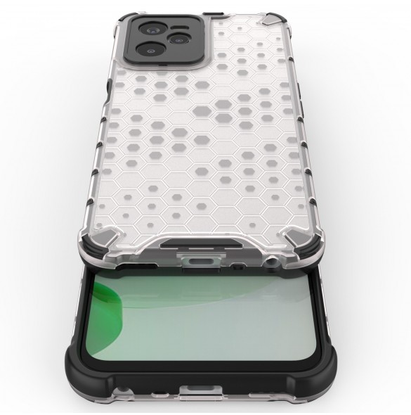 Honeycomb fodral pansarfodral med en gelram Realme C35 transparent