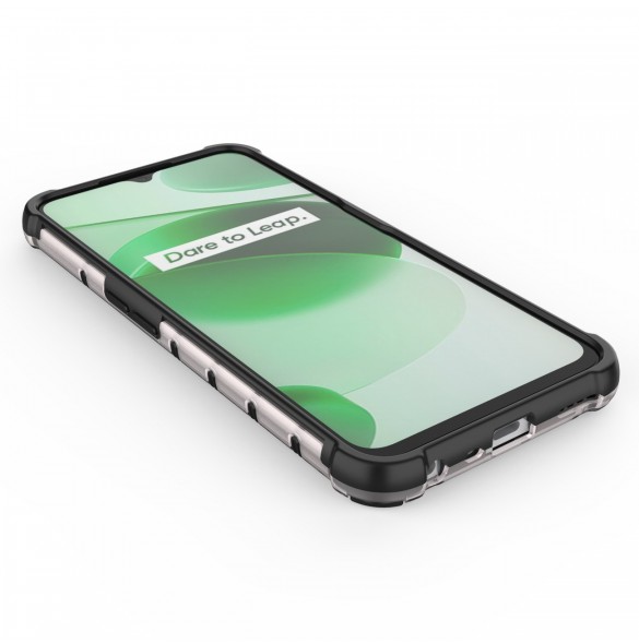 Honeycomb fodral pansarfodral med en gelram Realme C35 transparent