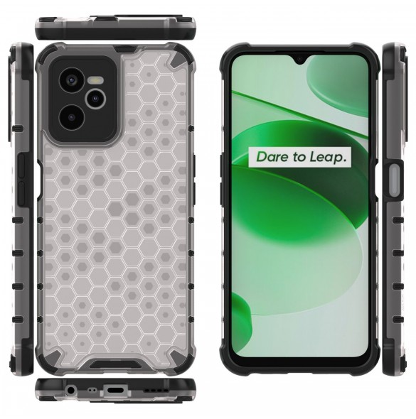 Honeycomb fodral pansarfodral med en gelram Realme C35 transparent