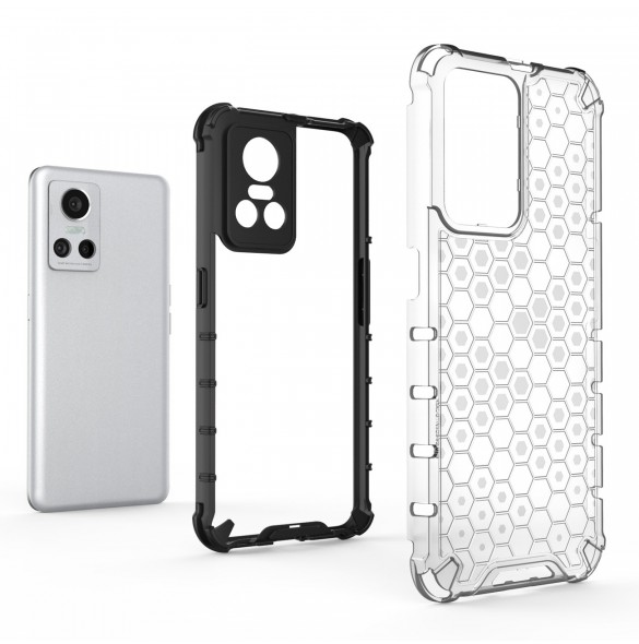 Honeycomb fodral pansarfodral med en gelram Realme GT Neo 3 transparent