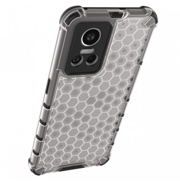 Honeycomb fodral pansarfodral med en gelram Realme GT Neo 3 transparent