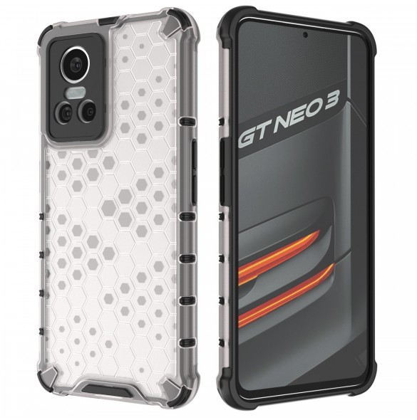 Honeycomb fodral pansarfodral med en gelram Realme GT Neo 3 transparent