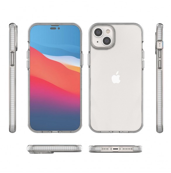 Spring Case fodral för iPhone 14 Plus silikonfodral med en ram ljusrosa