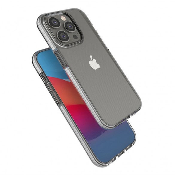 Spring Case fodral för iPhone 14 Pro silikonfodral med en ram svart