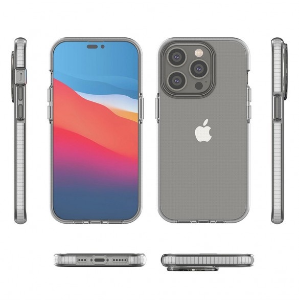 Spring Case fodral för iPhone 14 Pro silikonfodral med en ram ljusblå