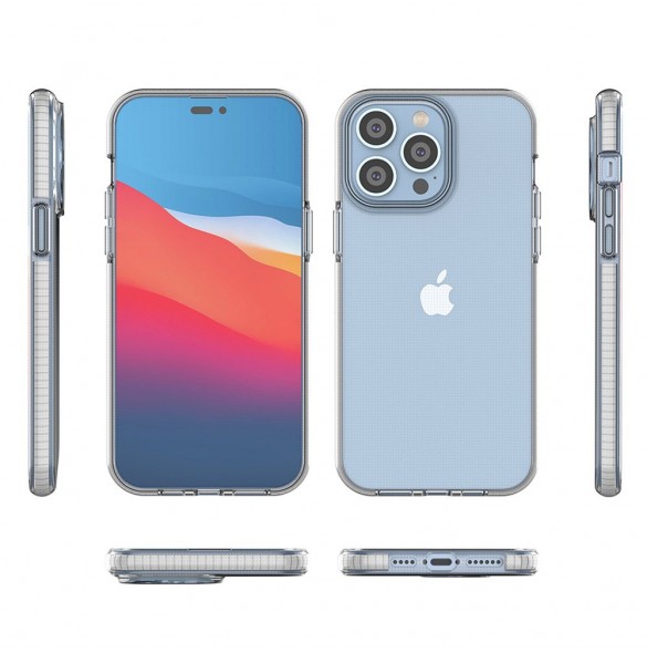 Spring Case för iPhone 14 Pro Max silikonskal med ram ljusblå
