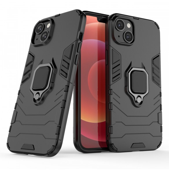 Ring Armour fodral till iPhone 14 Pro pansarskal magnetisk hållare ring svart