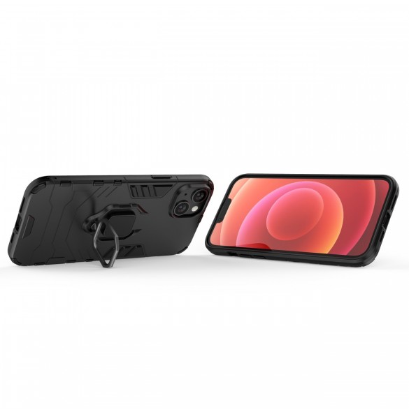 Ring Armour fodral till iPhone 14 Pro pansarskal magnetisk hållare ring svart