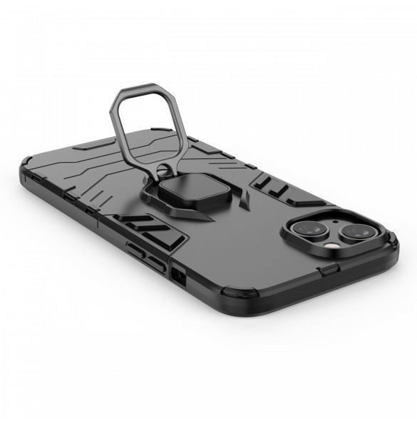 Ring Armour fodral till iPhone 14 Pro pansarskal magnetisk hållare ring svart