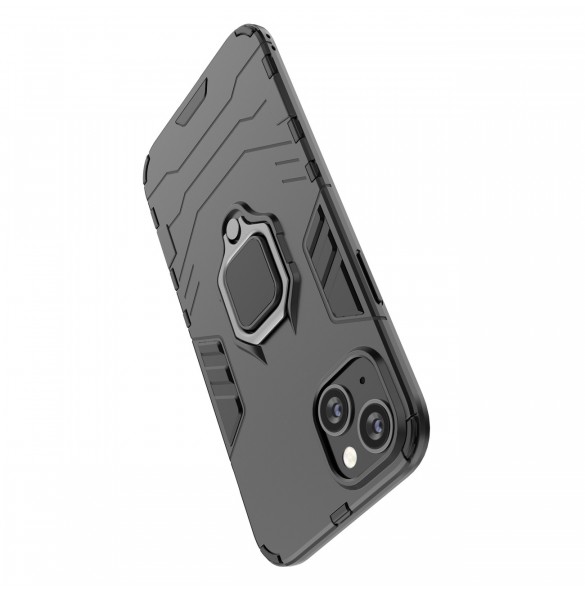 Ring Armour fodral till iPhone 14 Pro pansarskal magnetisk hållare ring svart
