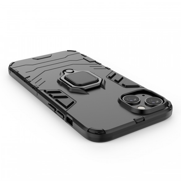Ring Armour fodral till iPhone 14 Pro pansarskal magnetisk hållare ring svart