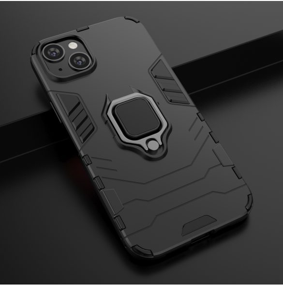 Ring Armour fodral för iPhone 14 Pro Max pansarskal magnetisk hållare ring svart