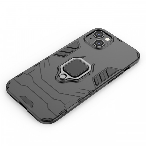 Ring Armour fodral för iPhone 14 Pro Max pansarskal magnetisk hållare ring svart