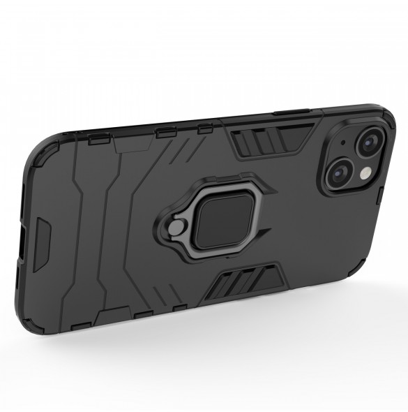 Ring Armour fodral för iPhone 14 Pro Max pansarskal magnetisk hållare ring svart