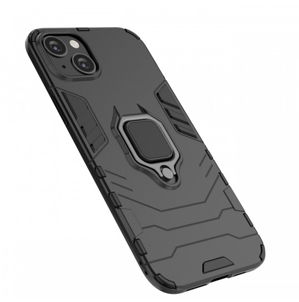 Ring Armour fodral för iPhone 14 Pro Max pansarskal magnetisk hållare ring svart