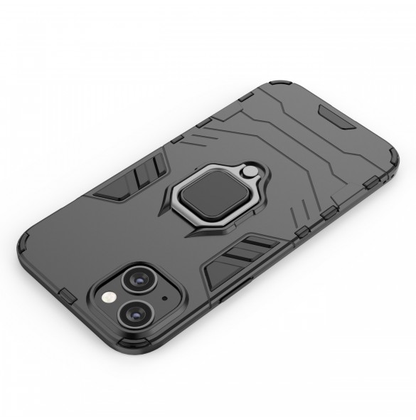 Ring Armour fodral för iPhone 14 Pro Max pansarskal magnetisk hållare ring svart