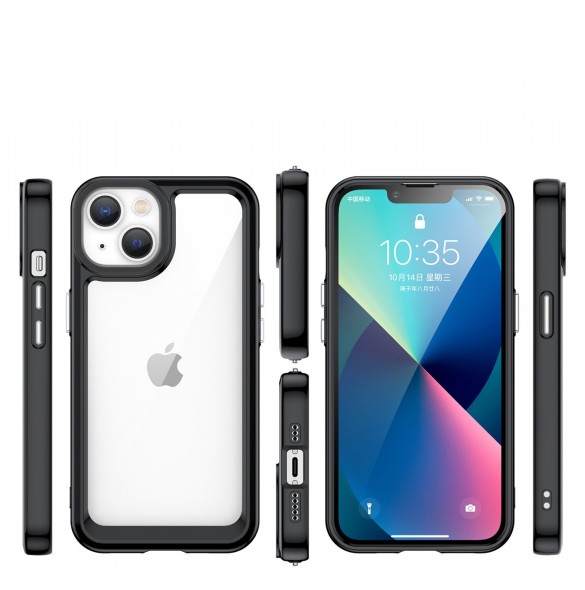 Outer Space Case iPhone 14 Plus hårt skal med en gelram svart