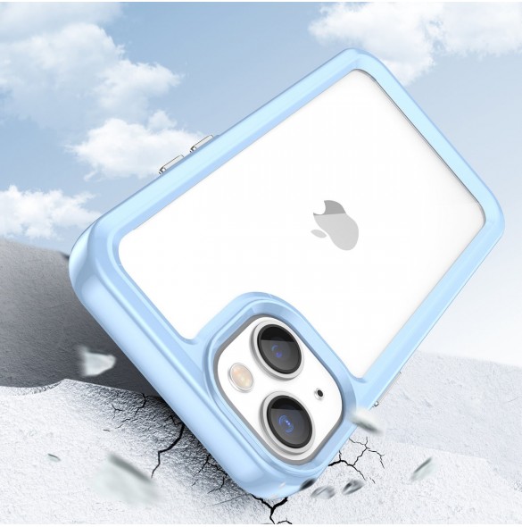 Outer Space Case iPhone 14 Plus hårt skal med gelram blå