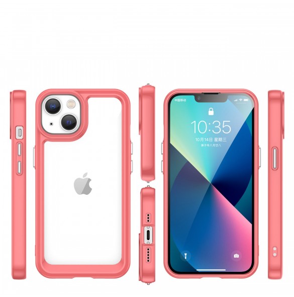Outer Space Case iPhone 14 Plus hårt skal med en röd gelram