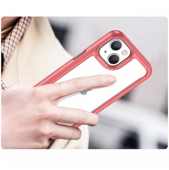 Outer Space Case iPhone 14 Plus hårt skal med en röd gelram