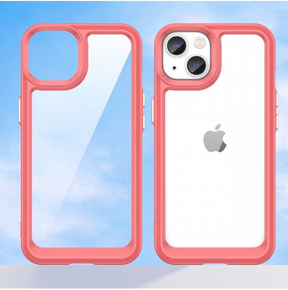 Outer Space Case iPhone 14 Plus hårt skal med en röd gelram