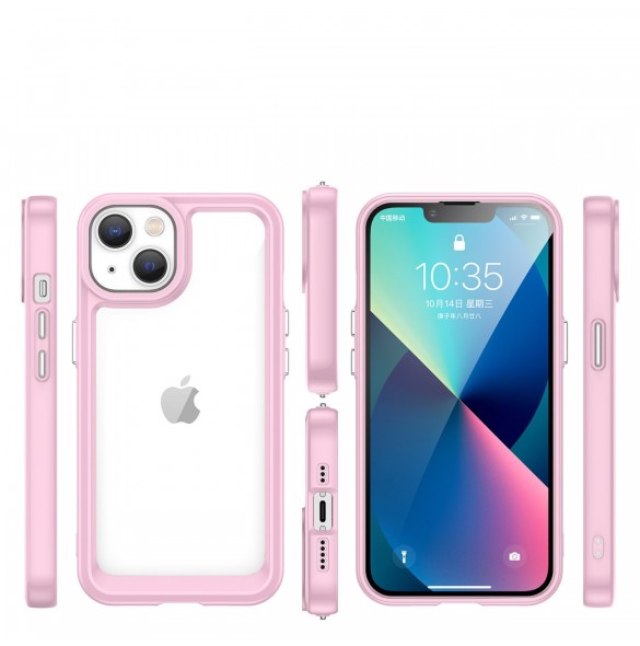 Outer Space Case iPhone 14 Plus hårt skal med en rosa gelram