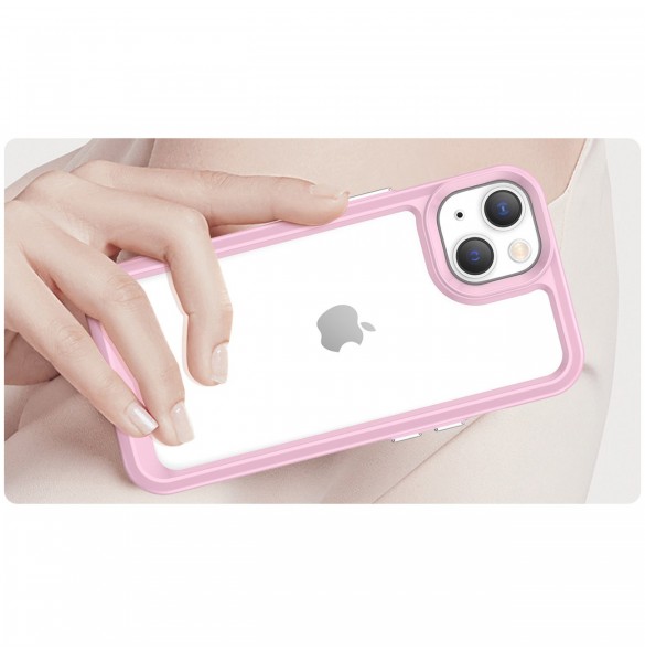 Outer Space Case iPhone 14 Plus hårt skal med en rosa gelram