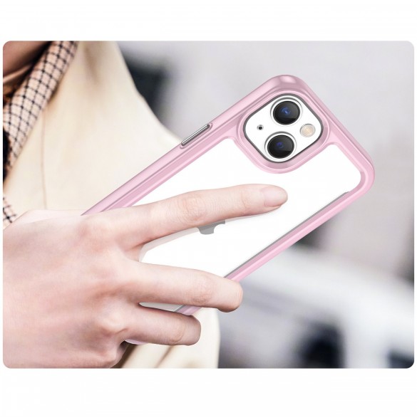 Outer Space Case iPhone 14 Plus hårt skal med en rosa gelram