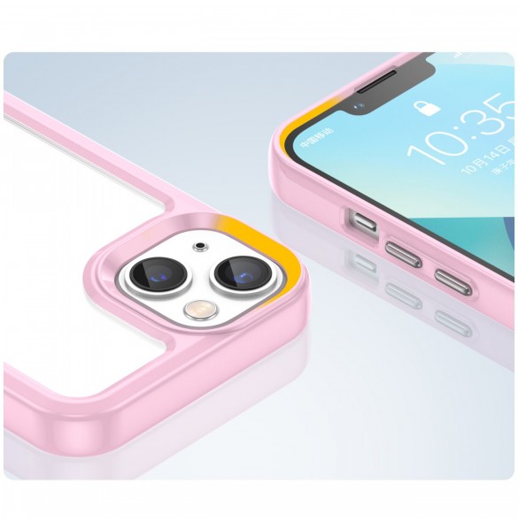 Outer Space Case iPhone 14 Plus hårt skal med en rosa gelram