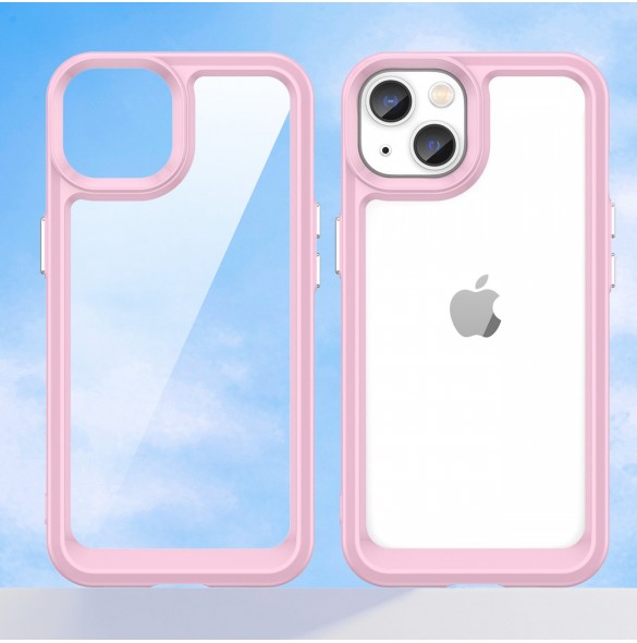 Outer Space Case iPhone 14 Plus hårt skal med en rosa gelram