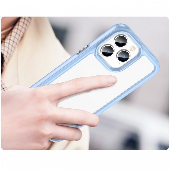 Outer Space Case iPhone 14 Pro hårt skal med en blå gelram