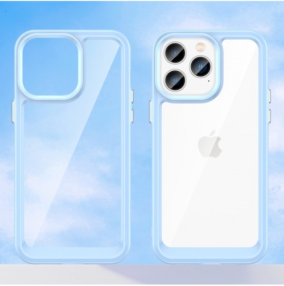 Outer Space Case iPhone 14 Pro hårt skal med en blå gelram