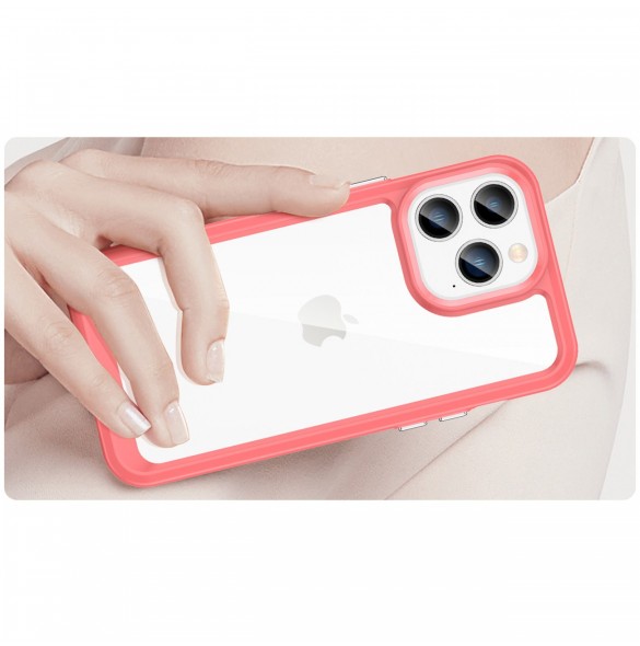 Outer Space Case iPhone 14 Pro hårt skal med en röd gelram