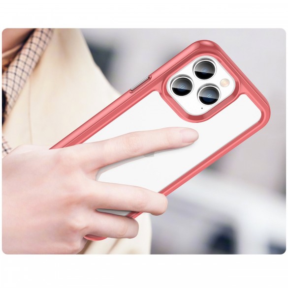 Outer Space Case iPhone 14 Pro hårt skal med en röd gelram