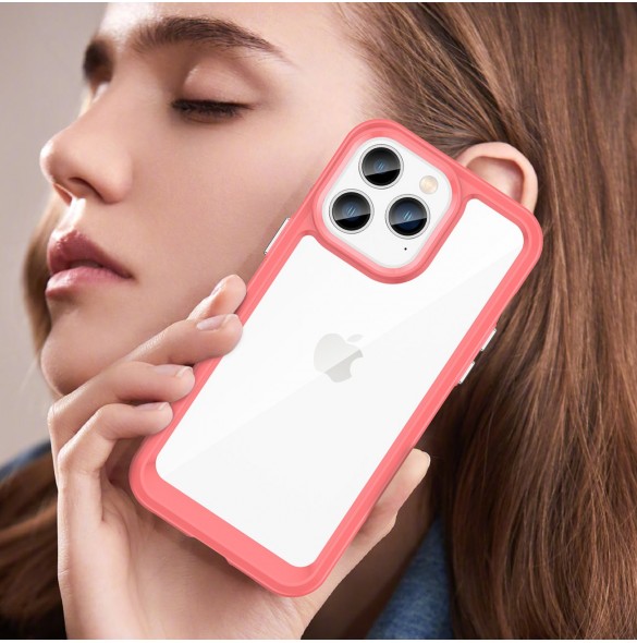 Outer Space Case iPhone 14 Pro hårt skal med en röd gelram
